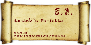 Barabás Marietta névjegykártya